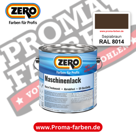 Zero Maschinenlack RAL 8014 Sepiabraun – seidenmatter Alkydharz-Maschinenlack, online kaufen bei Proma Farben