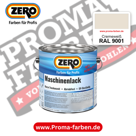 Zero Maschinenlack RAL 9001 Cremeweiß – seidenmatter Alkydharz-Maschinenlack, online kaufen bei Proma Farben