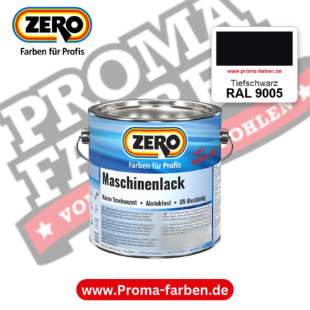 Zero Maschinenlack RAL 9005 Tiefschwarz – seidenmatter Alkydharz-Maschinenlack, online kaufen bei Proma Farben
