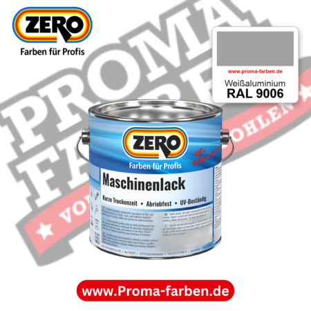 Zero Maschinenlack RAL 9006 Weißaluminium – seidenmatter Alkydharz-Maschinenlack, online kaufen bei Proma Farben