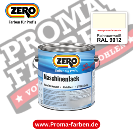 Zero Maschinenlack RAL 9012 Reinraumweiß – seidenmatter Alkydharz-Maschinenlack, online kaufen bei Proma Farben