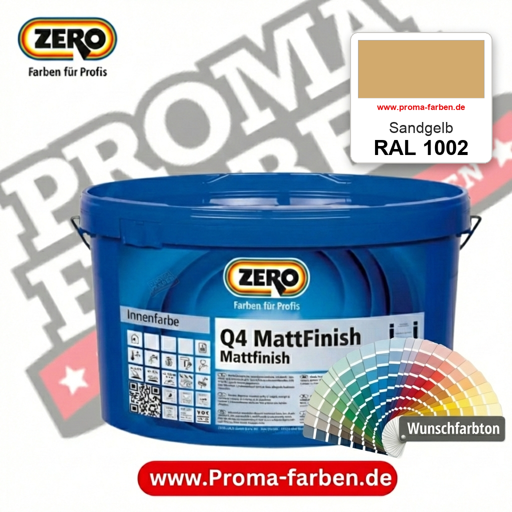 ZERO Q4 MattFinish RAL 1002 Sandgelb – im ZERO-MiX-System, online kaufen bei Proma Farben
