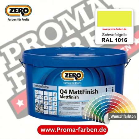 ZERO Q4 MattFinish RAL 1016 Schwefelgelb – im ZERO-MiX-System, online kaufen bei Proma Farben