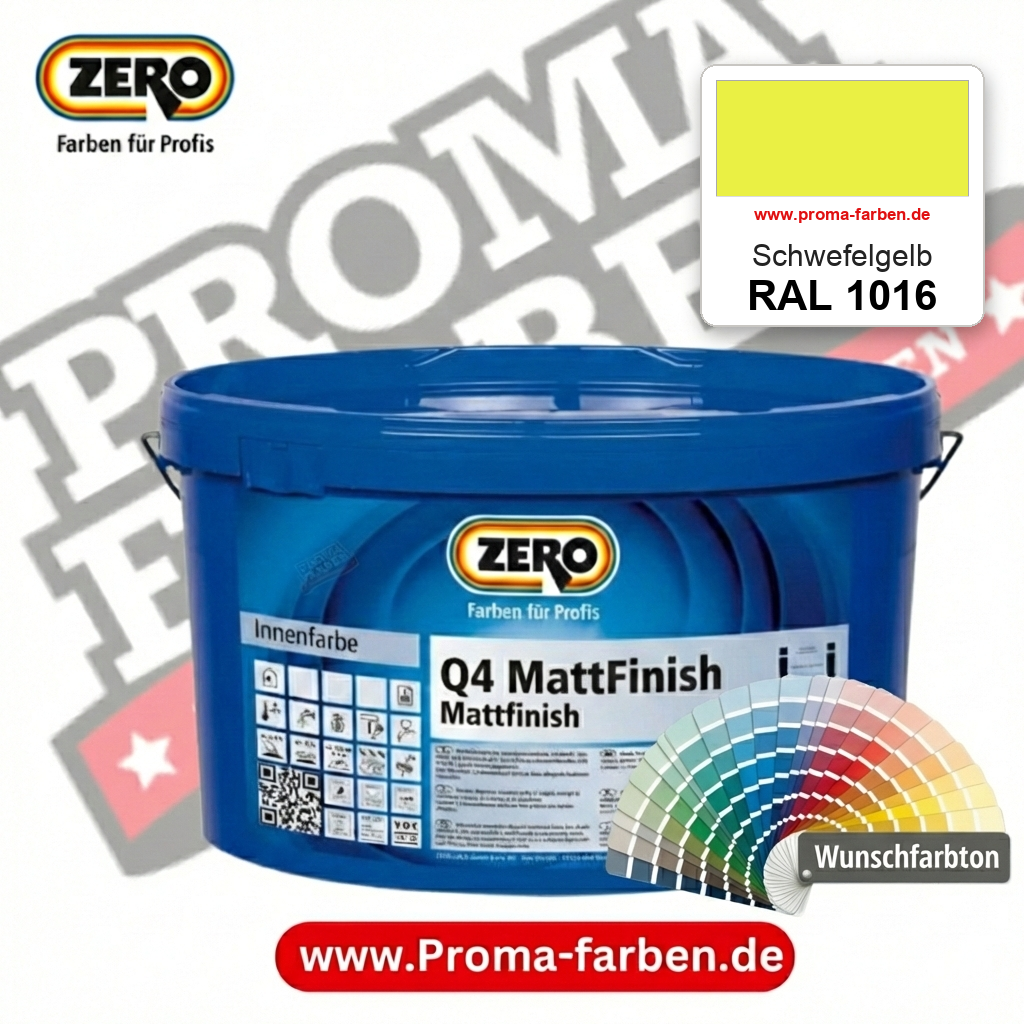 ZERO Q4 MattFinish RAL 1016 Schwefelgelb – im ZERO-MiX-System, online kaufen bei Proma Farben
