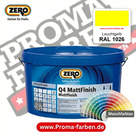ZERO Q4 MattFinish RAL 1026 Leuchtgelb – im ZERO-MiX-System, online kaufen bei Proma Farben