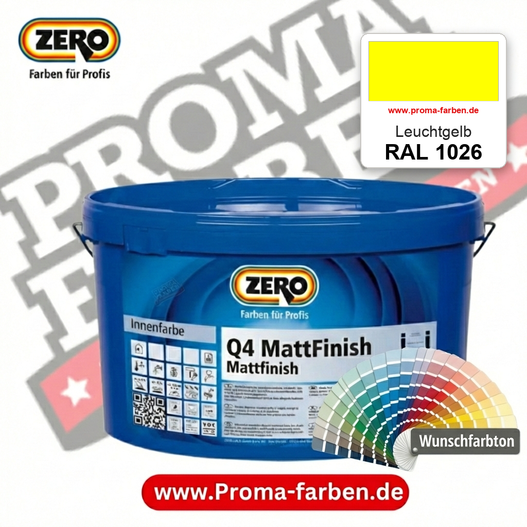 ZERO Q4 MattFinish RAL 1026 Leuchtgelb – im ZERO-MiX-System, online kaufen bei Proma Farben