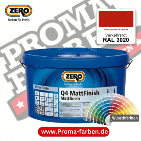 ZERO Q4 MattFinish RAL 3020 Verkehrsrot – im ZERO-MiX-System, online kaufen bei Proma Farben