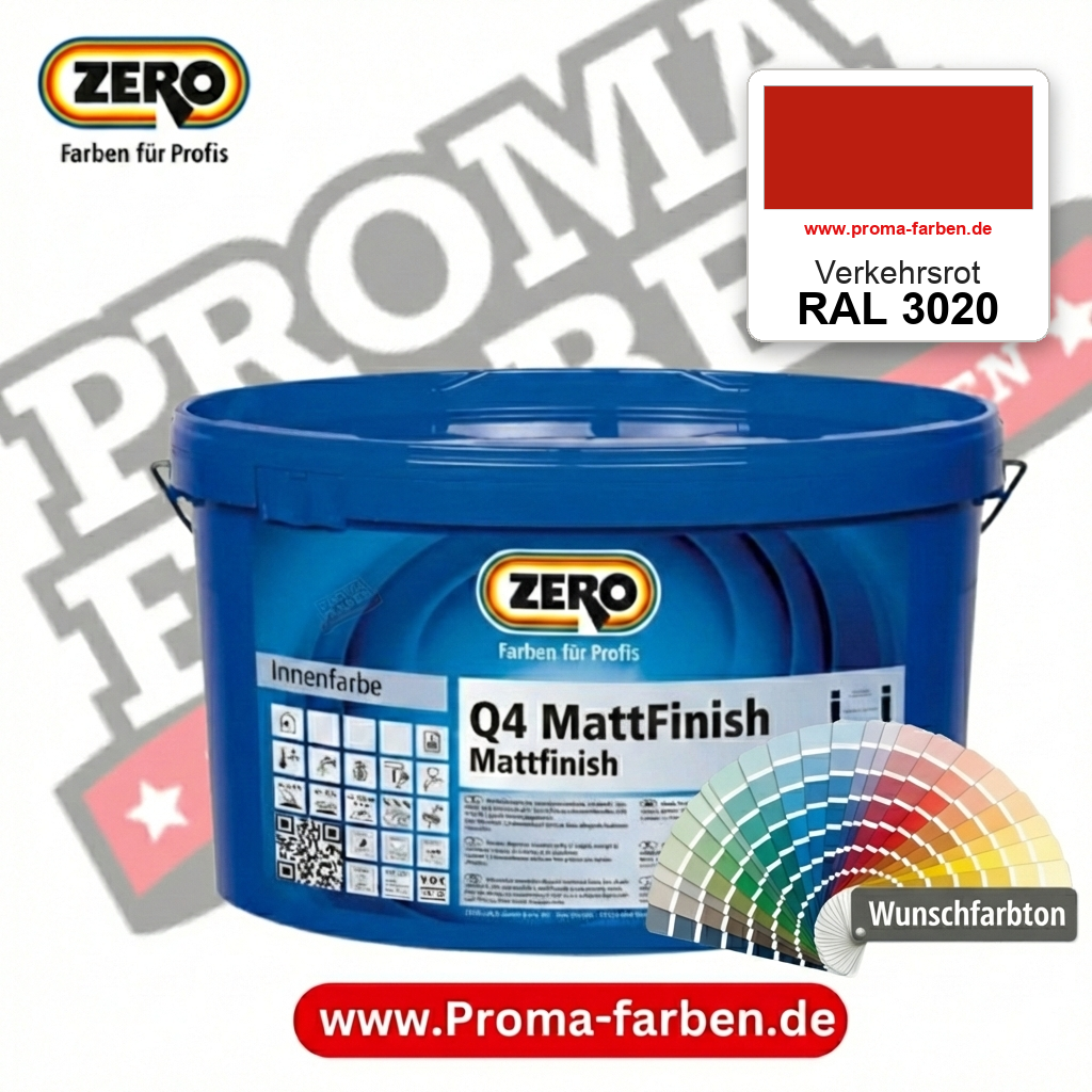 ZERO Q4 MattFinish RAL 3020 Verkehrsrot – im ZERO-MiX-System, online kaufen bei Proma Farben