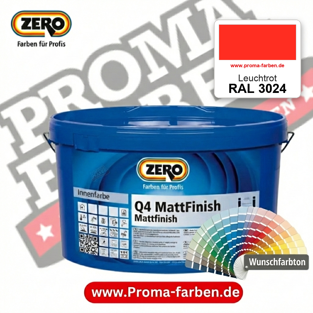 ZERO Q4 MattFinish RAL 3024 Leuchtrot – im ZERO-MiX-System, online kaufen bei Proma Farben
