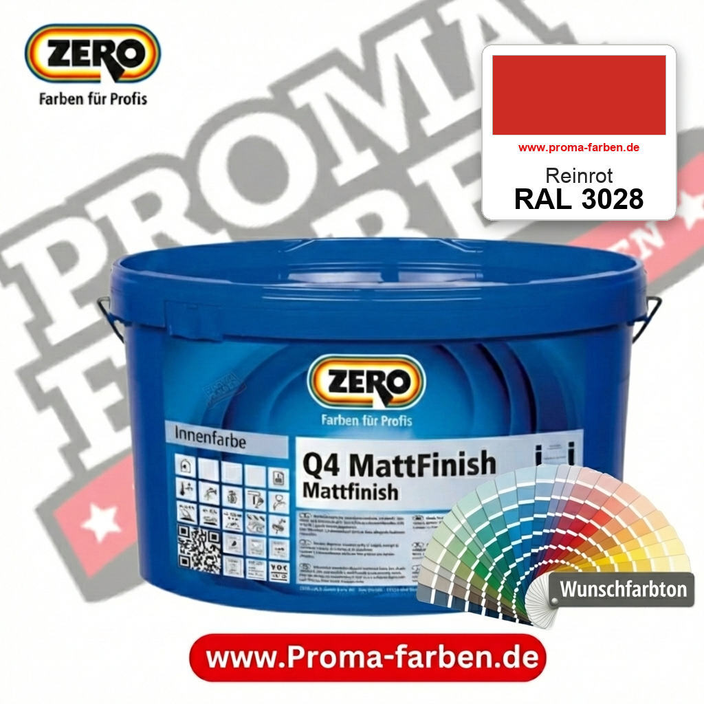 ZERO Q4 MattFinish RAL 3028 Reinrot – im ZERO-MiX-System, online kaufen bei Proma Farben