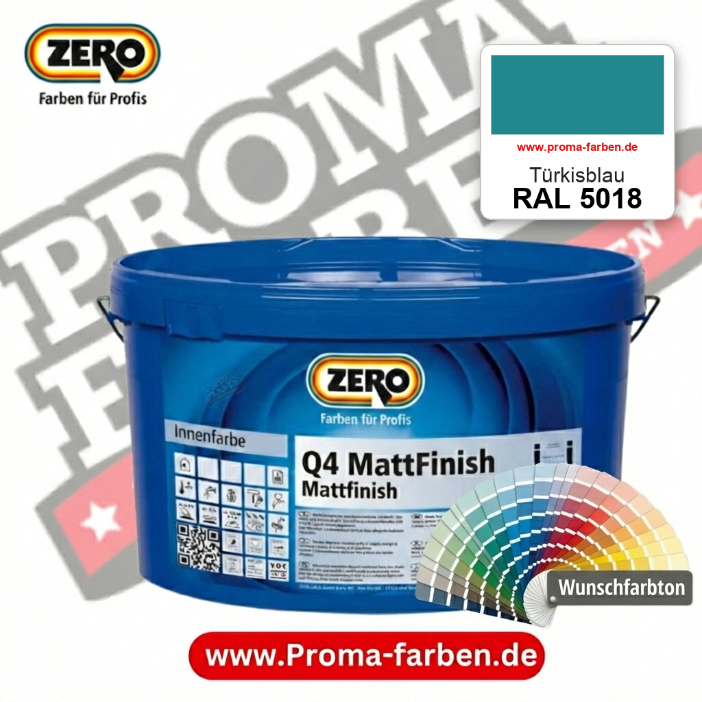 ZERO Q4 MattFinish RAL 5018 Türkisblau – im ZERO-MiX-System, online kaufen bei Proma Farben