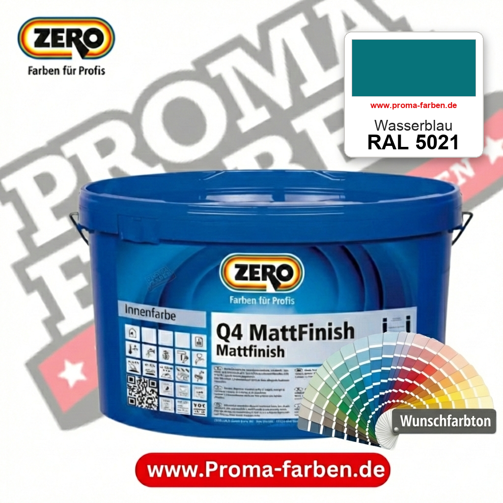 ZERO Q4 MattFinish RAL 5021 Wasserblau – im ZERO-MiX-System, online kaufen bei Proma Farben