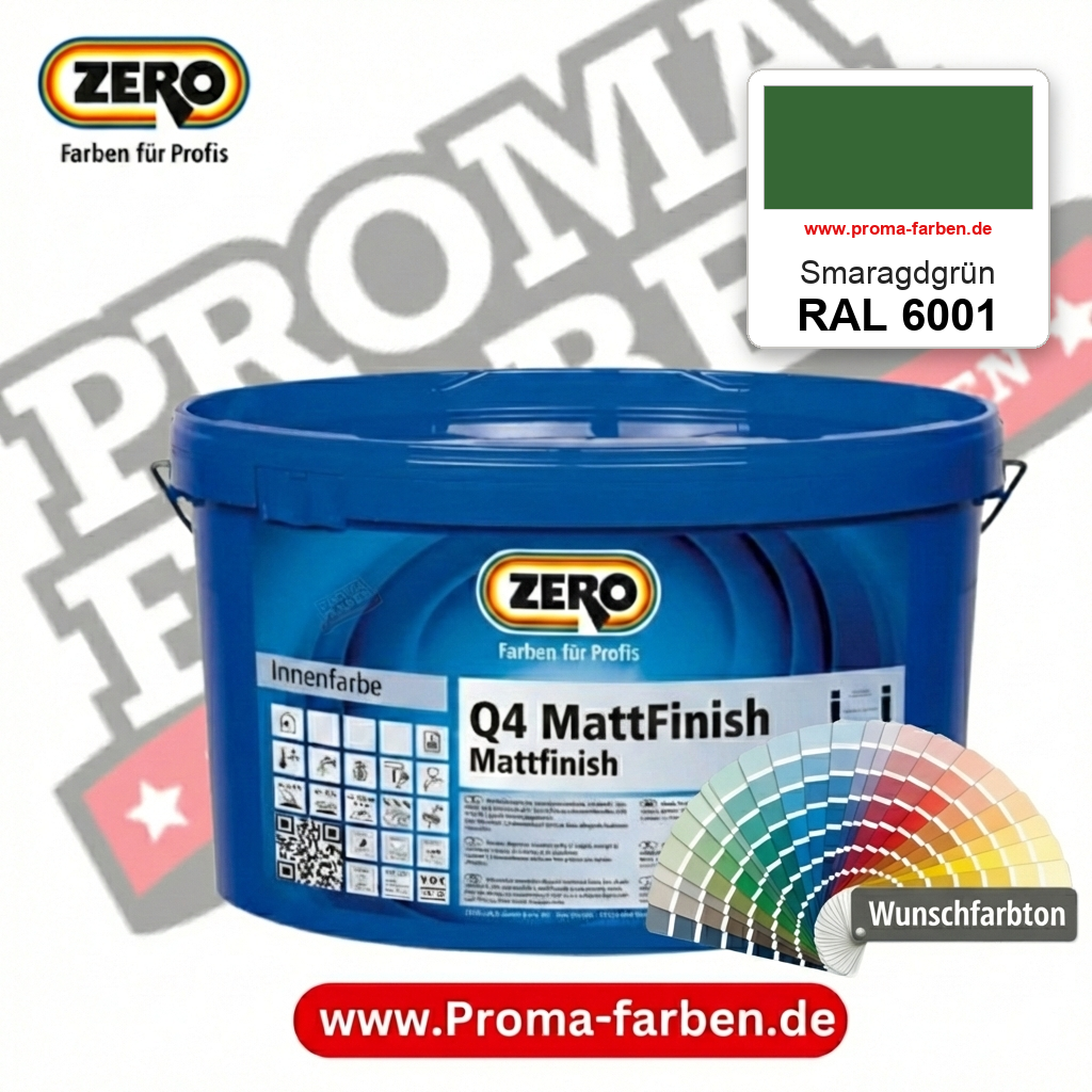 ZERO Q4 MattFinish RAL 6001 Smaragdgrün – im ZERO-MiX-System, online kaufen bei Proma Farben