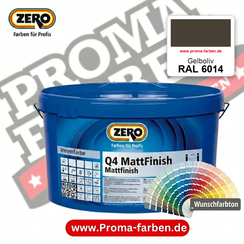 ZERO Q4 MattFinish RAL 6014 Gelboliv – im ZERO-MiX-System, online kaufen bei Proma Farben
