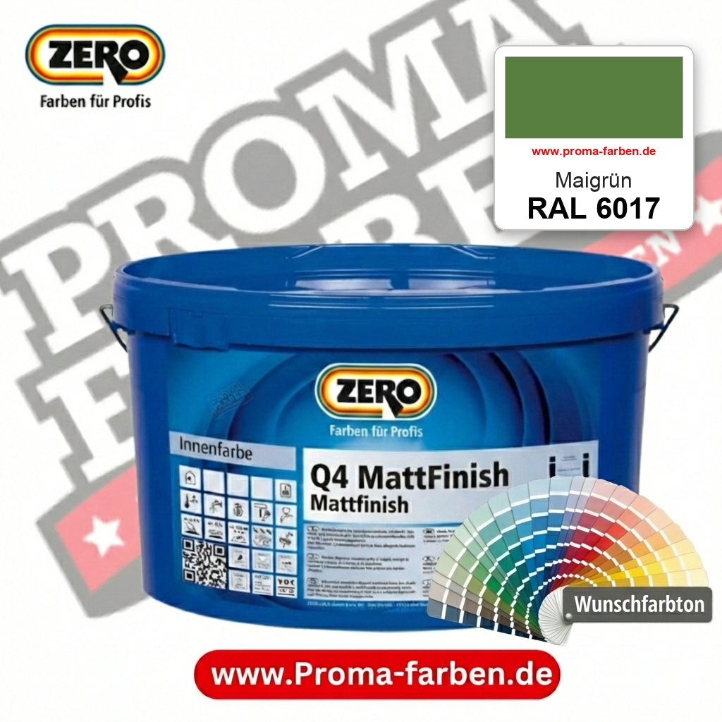 ZERO Q4 MattFinish RAL 6017 Maigrün – im ZERO-MiX-System, online kaufen bei Proma Farben
