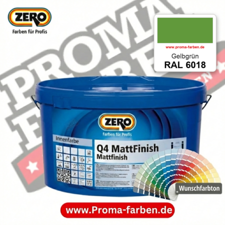 ZERO Q4 MattFinish RAL 6018 Gelbgrün – im ZERO-MiX-System, online kaufen bei Proma Farben