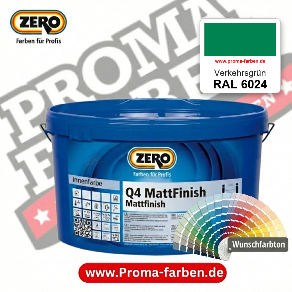 ZERO Q4 MattFinish RAL 6024 Verkehrsgrün – im ZERO-MiX-System, online kaufen bei Proma Farben