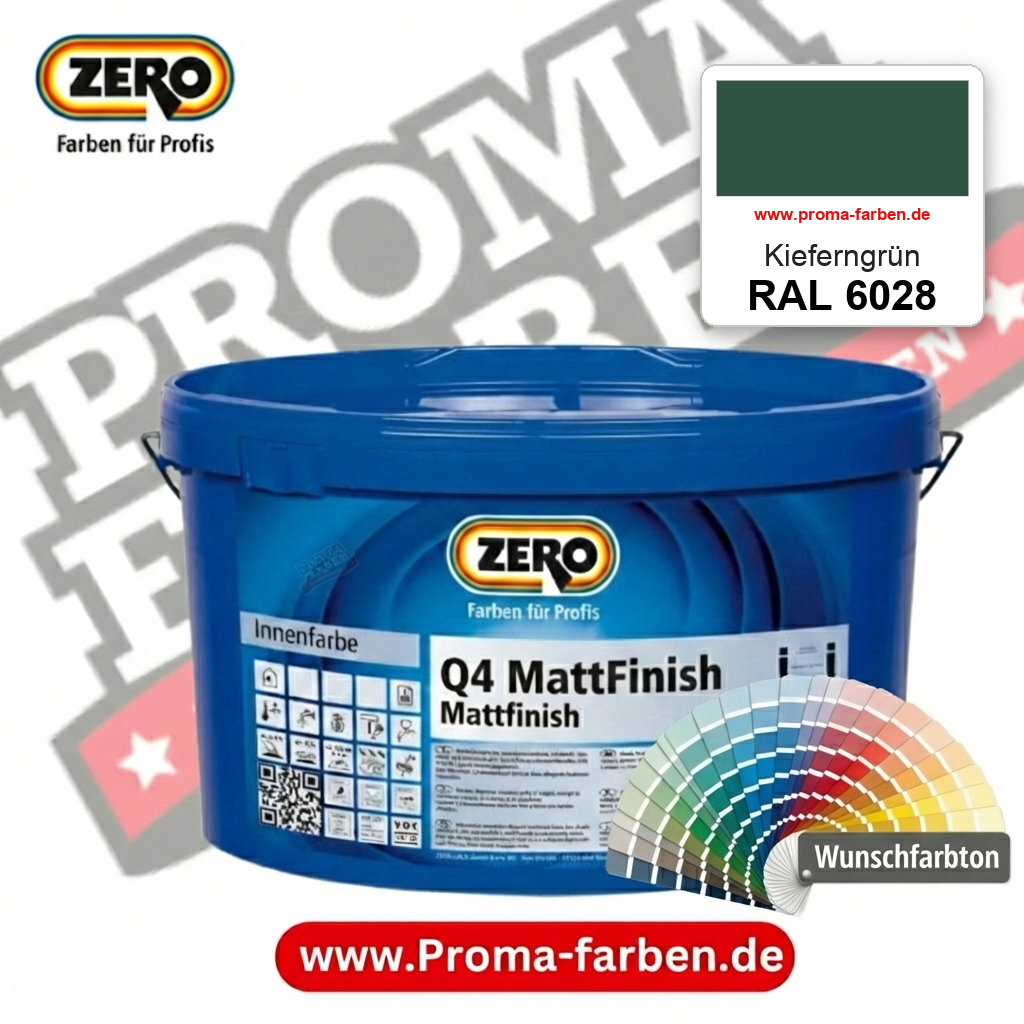 ZERO Q4 MattFinish RAL 6028 Kieferngrün – im ZERO-MiX-System, online kaufen bei Proma Farben