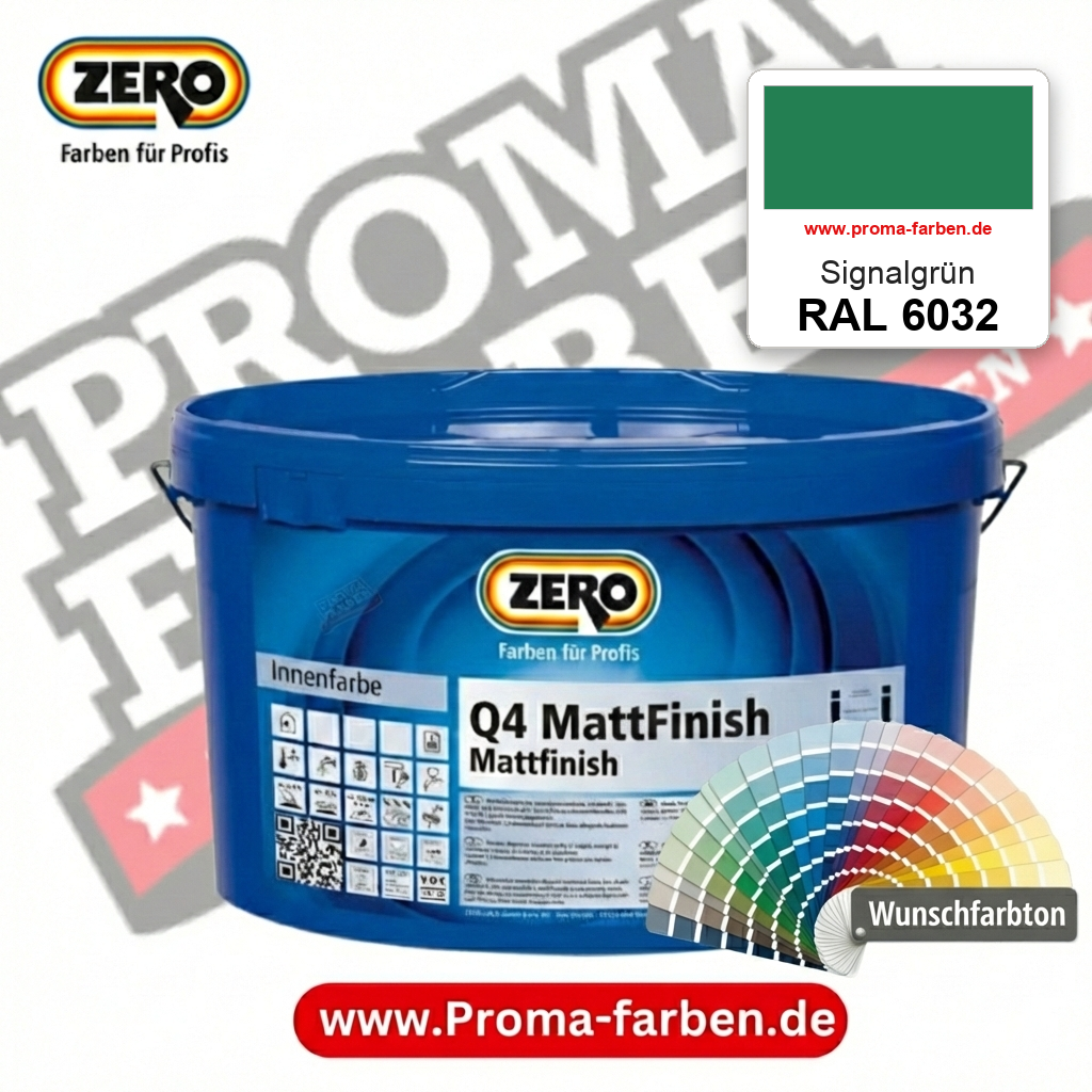 ZERO Q4 MattFinish RAL 6032 Signalgrün – im ZERO-MiX-System, online kaufen bei Proma Farben