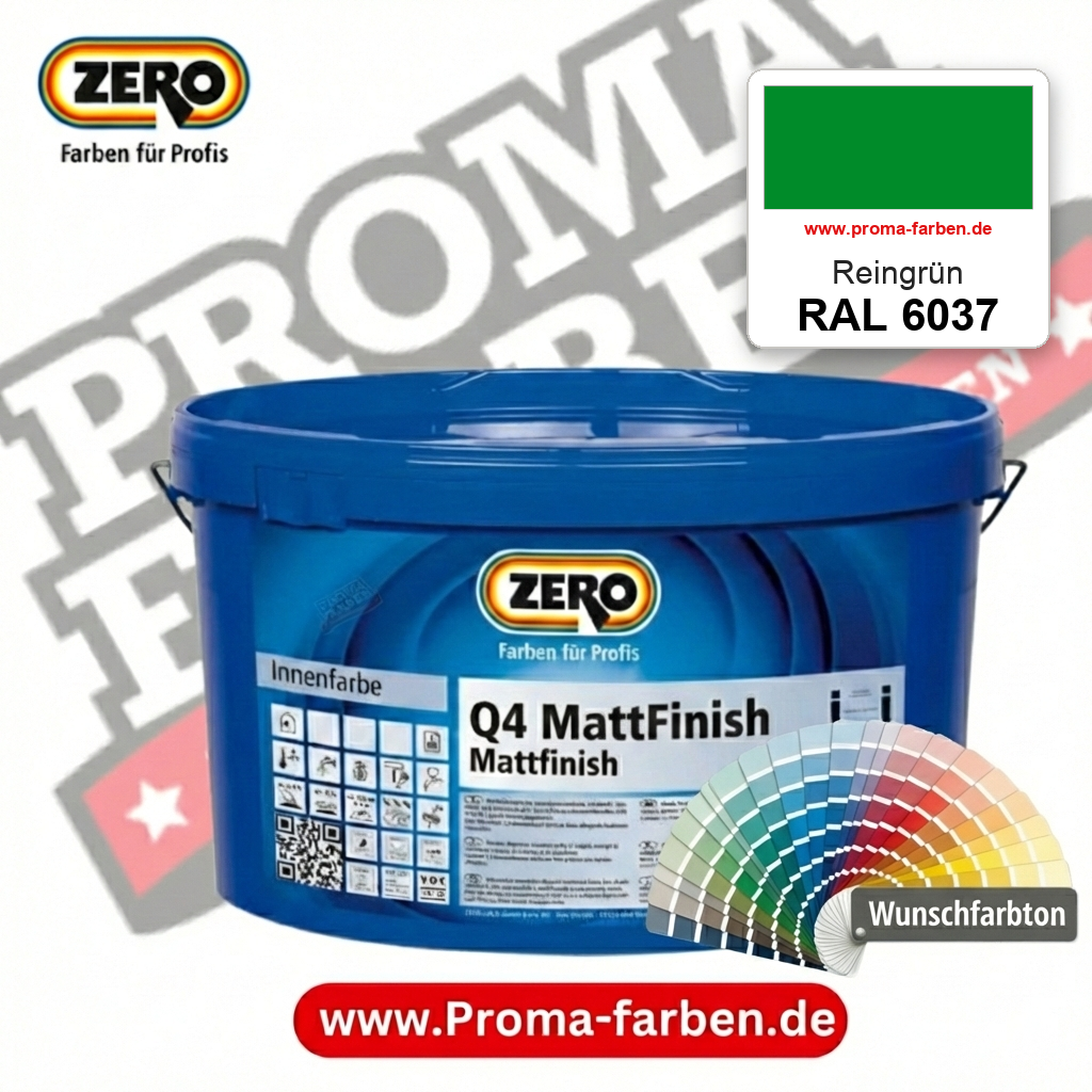 ZERO Q4 MattFinish RAL 6037 Reingrün – im ZERO-MiX-System, online kaufen bei Proma Farben