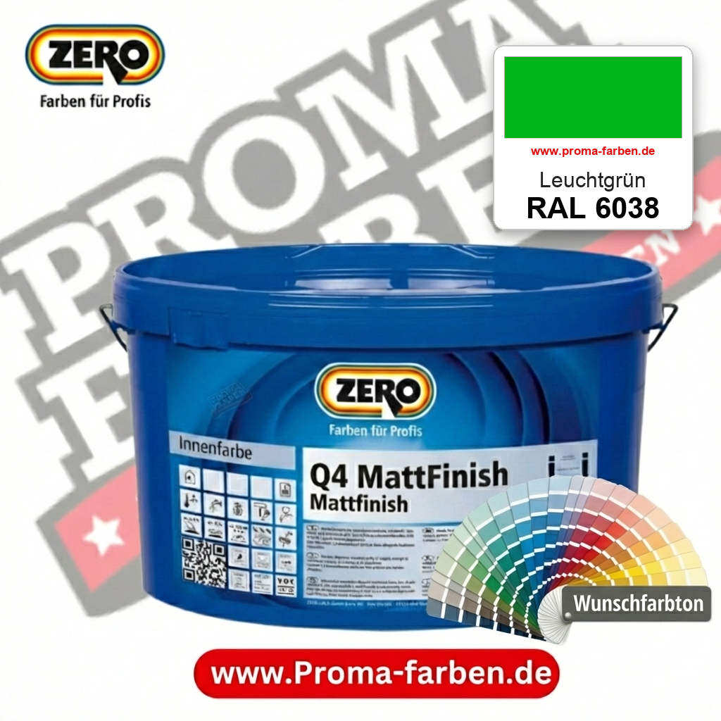 ZERO Q4 MattFinish RAL 6038 Leuchtgrün – im ZERO-MiX-System, online kaufen bei Proma Farben