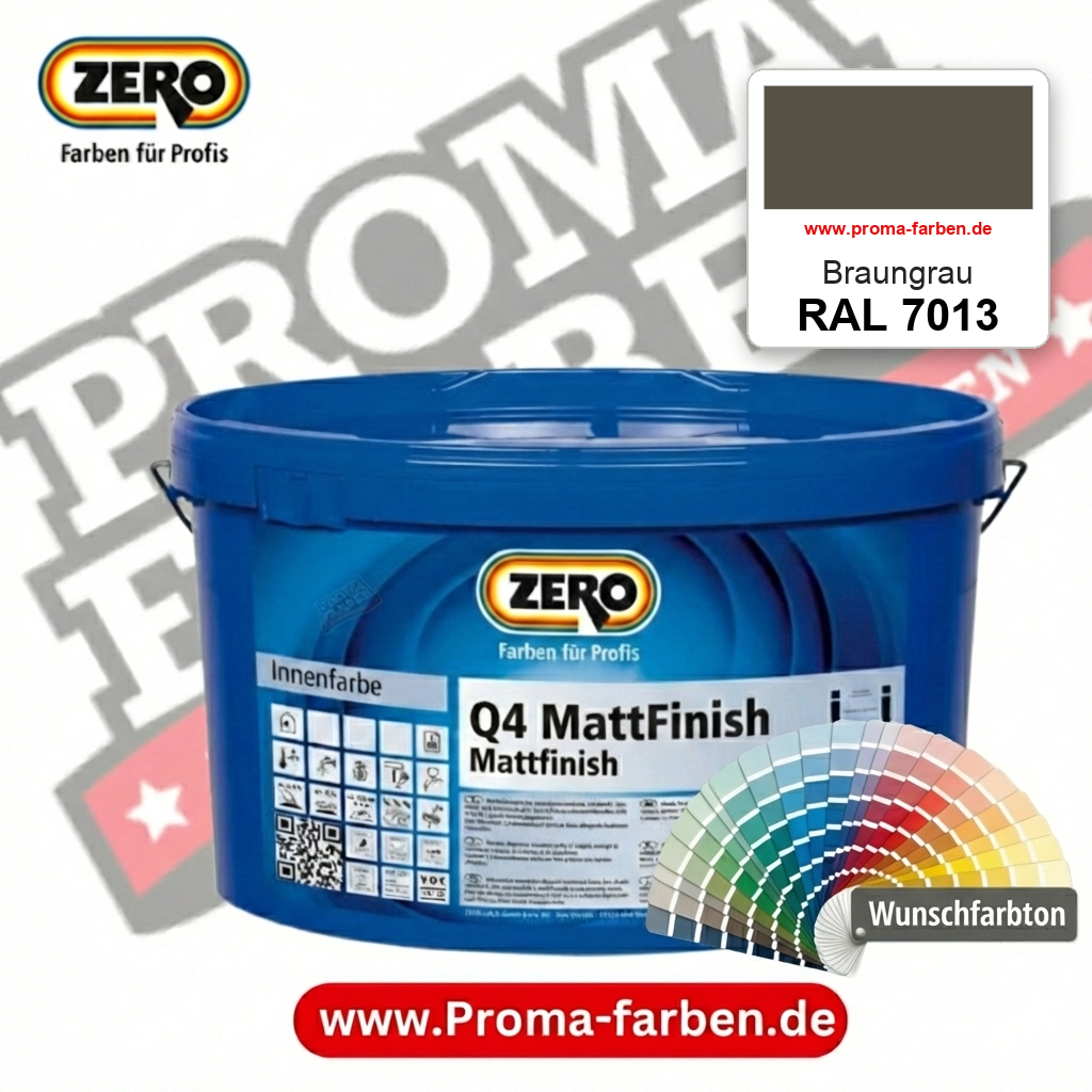 ZERO Q4 MattFinish RAL 7013 Braungrau – im ZERO-MiX-System, online kaufen bei Proma Farben