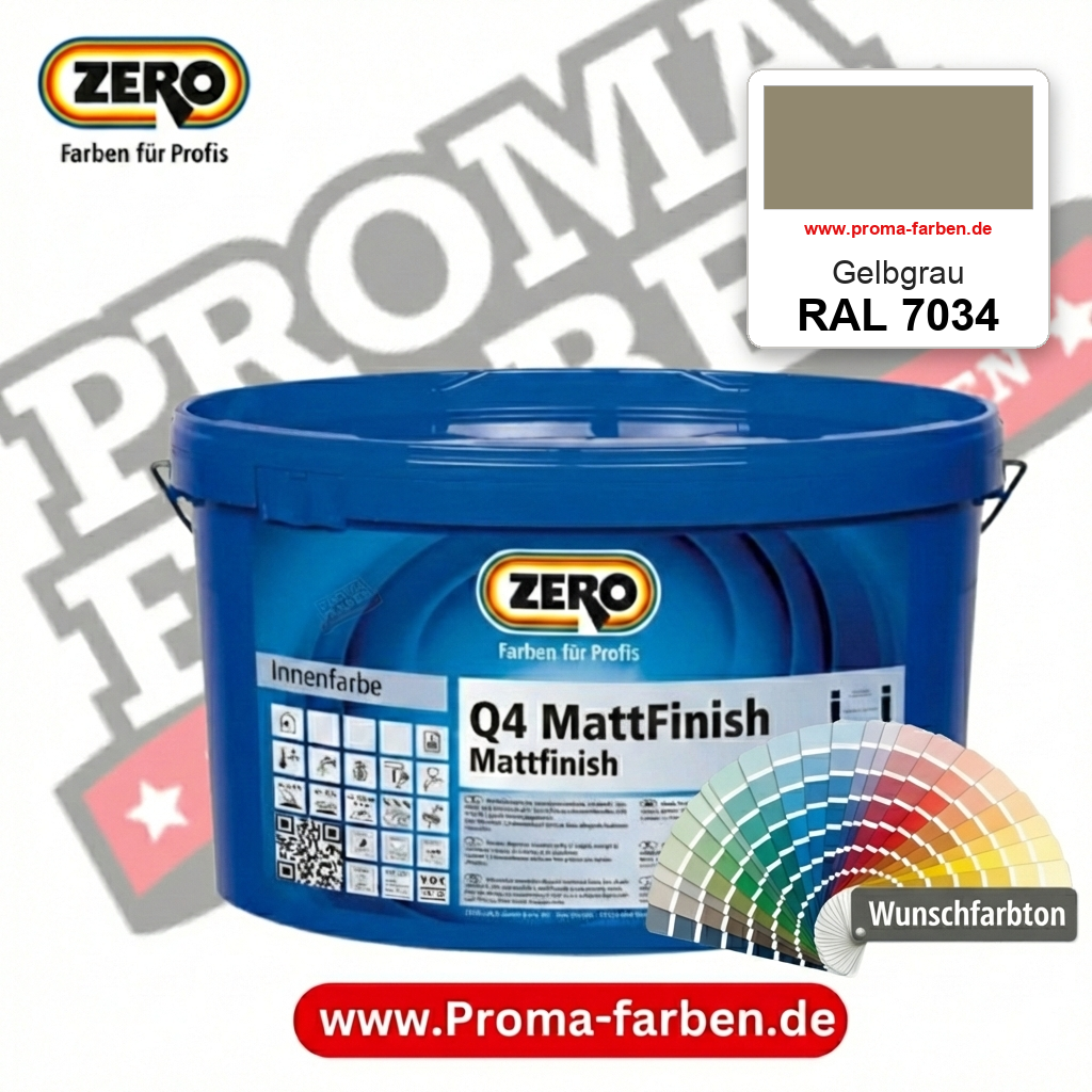 ZERO Q4 MattFinish RAL 7034 Gelbgrau – im ZERO-MiX-System, online kaufen bei Proma Farben