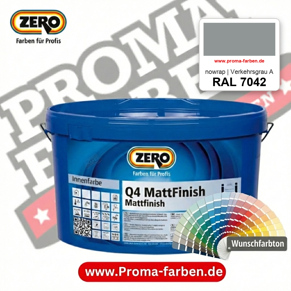 ZERO Q4 MattFinish RAL 7042 nowrap | Verkehrsgrau A – im ZERO-MiX-System, online kaufen bei Proma Farben
