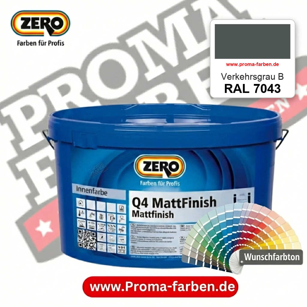 ZERO Q4 MattFinish RAL 7043 Verkehrsgrau B – im ZERO-MiX-System, online kaufen bei Proma Farben