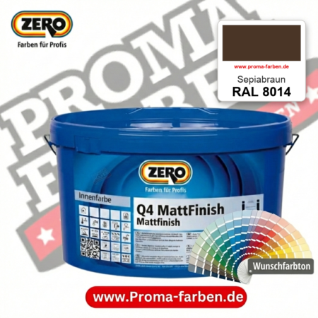 ZERO Q4 MattFinish RAL 8014 Sepiabraun – im ZERO-MiX-System, online kaufen bei Proma Farben