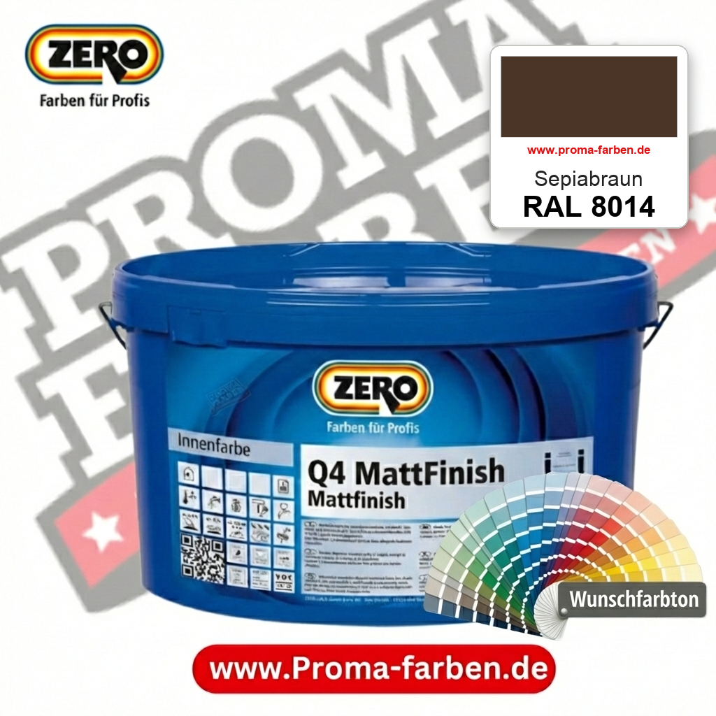 ZERO Q4 MattFinish RAL 8014 Sepiabraun – im ZERO-MiX-System, online kaufen bei Proma Farben