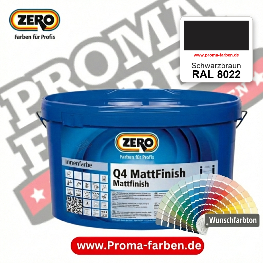 ZERO Q4 MattFinish RAL 8022 Schwarzbraun – im ZERO-MiX-System, online kaufen bei Proma Farben