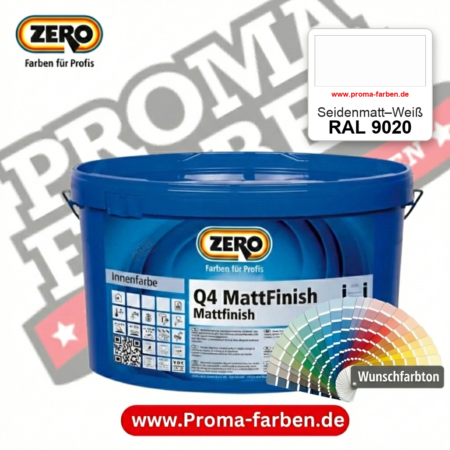 ZERO Q4 MattFinish RAL 9020 Seidenmatt–Weiß – im ZERO-MiX-System, online kaufen bei Proma Farben