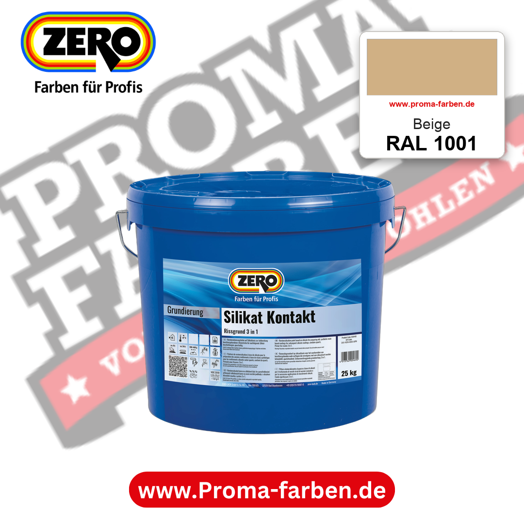 ZERO Sol-Silikatfarbe RAL 1001 Beige – im ZERO-MiX-System, online kaufen bei Proma Farben