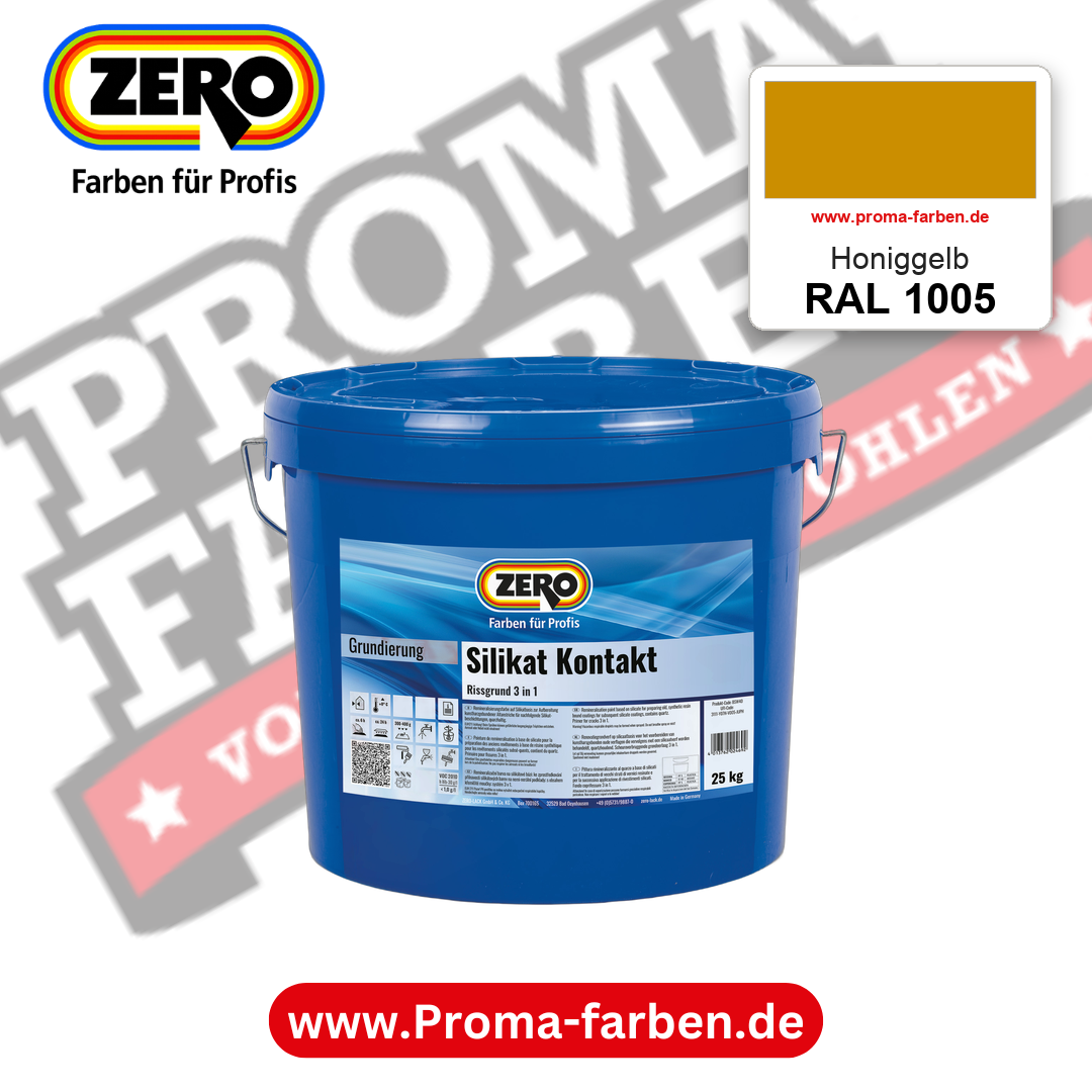 ZERO Sol-Silikatfarbe RAL 1005 Honiggelb – im ZERO-MiX-System, online kaufen bei Proma Farben