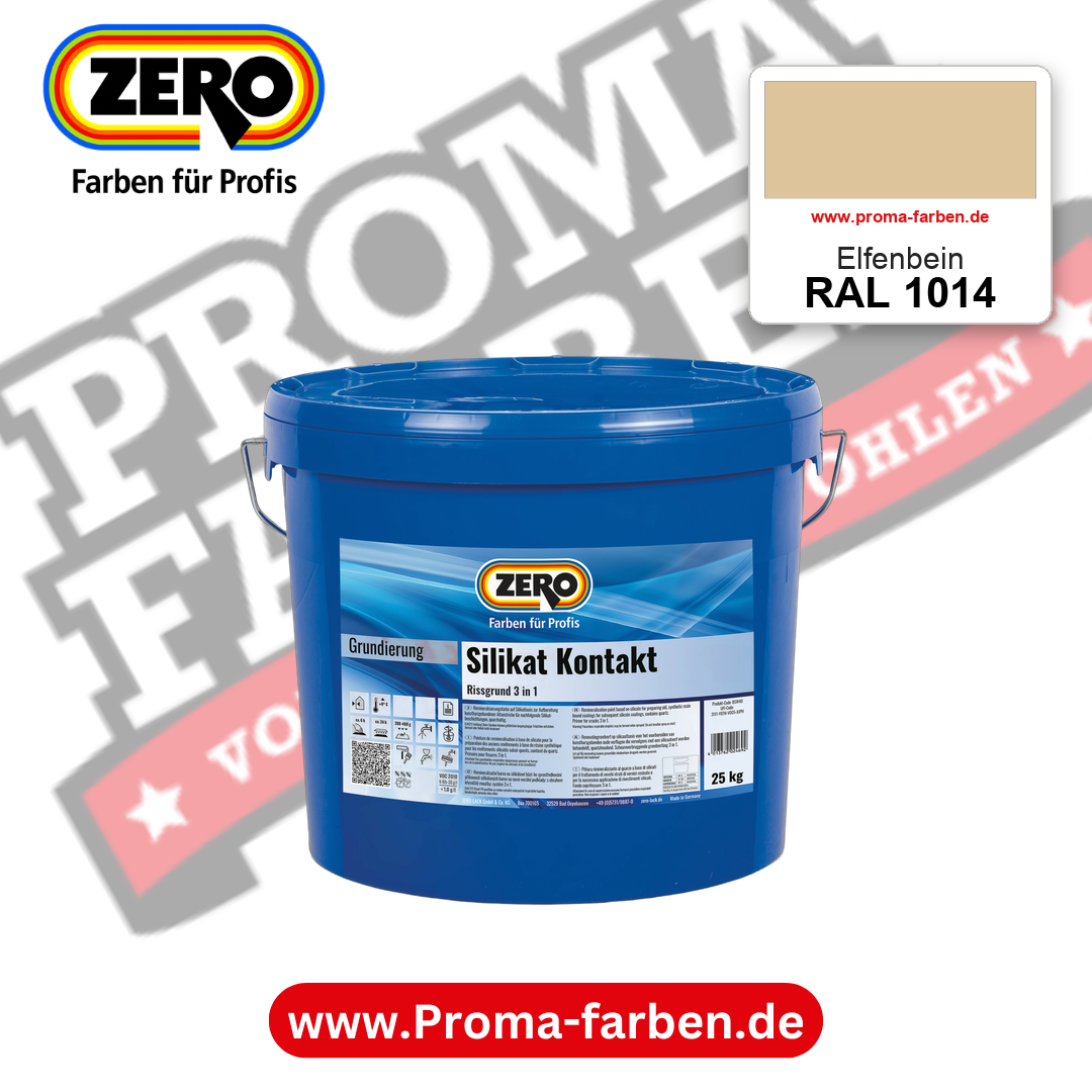 ZERO Sol-Silikatfarbe RAL 1014 Elfenbein – im ZERO-MiX-System, online kaufen bei Proma Farben