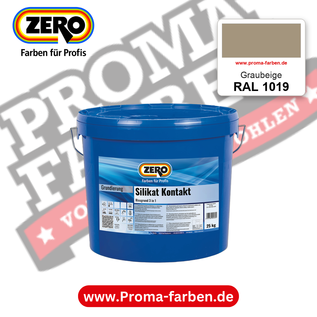 ZERO Sol-Silikatfarbe RAL 1019 Graubeige – im ZERO-MiX-System, online kaufen bei Proma Farben