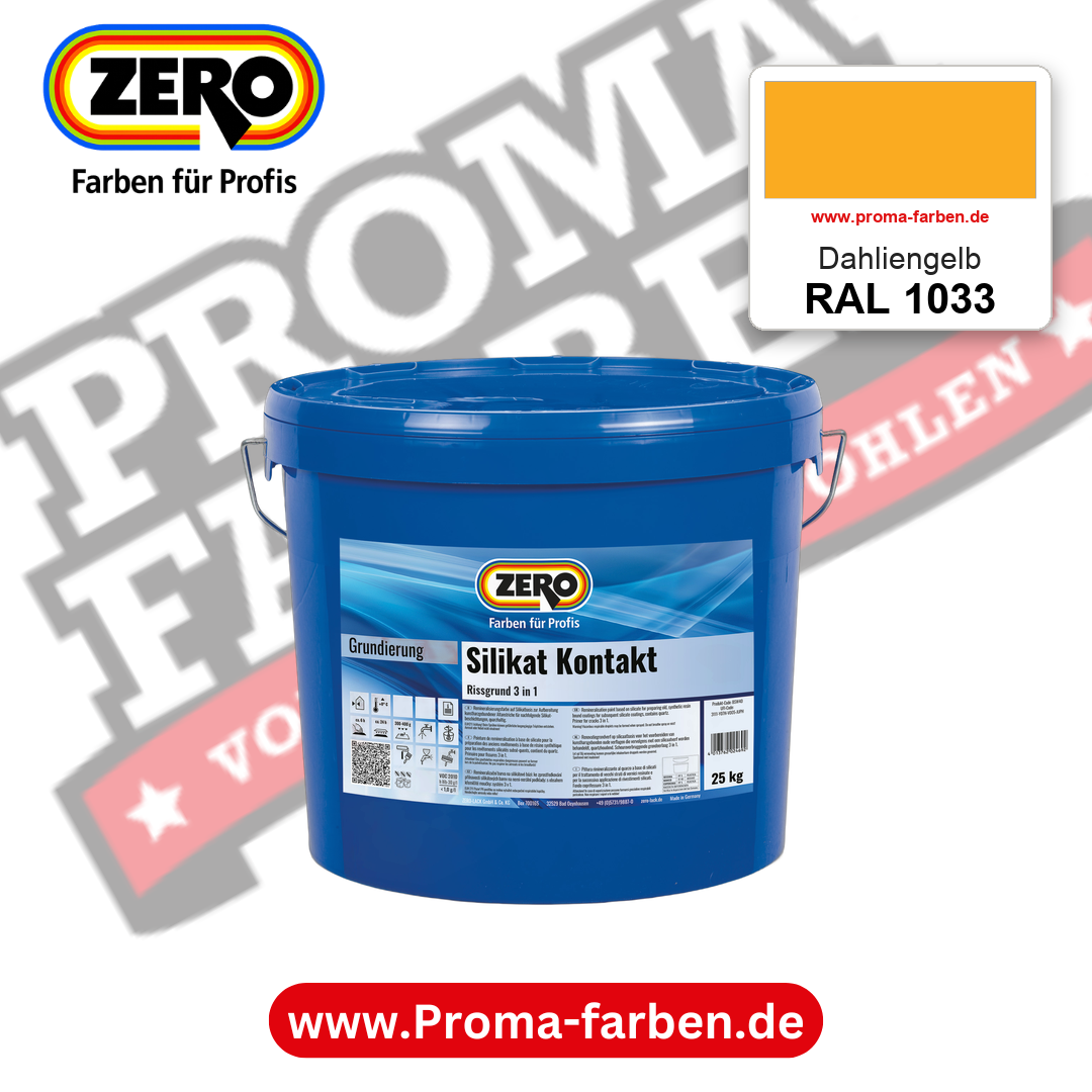 ZERO Sol-Silikatfarbe RAL 1033 Dahliengelb – im ZERO-MiX-System, online kaufen bei Proma Farben