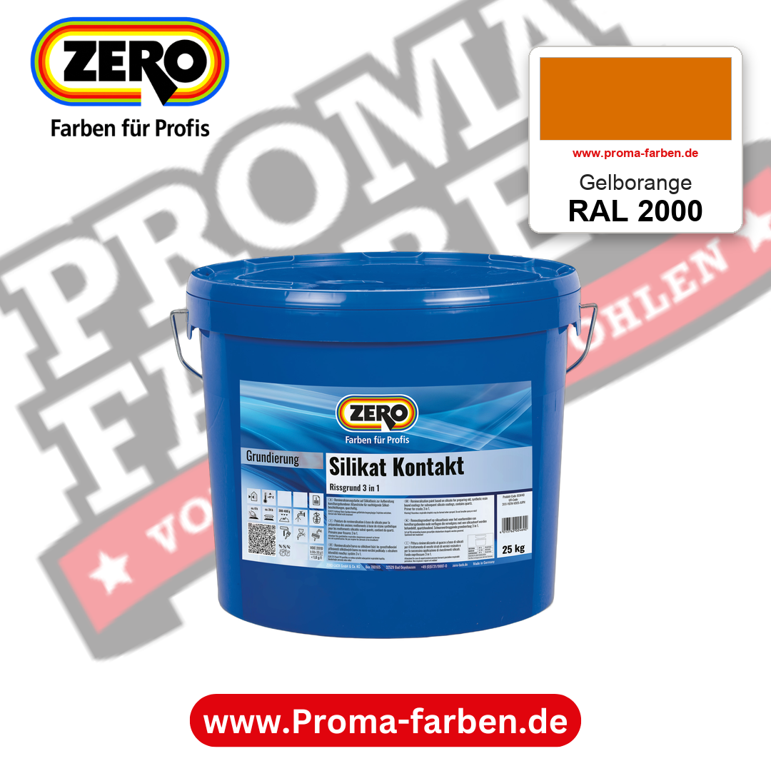 ZERO Sol-Silikatfarbe RAL 2000 Gelborange – im ZERO-MiX-System, online kaufen bei Proma Farben