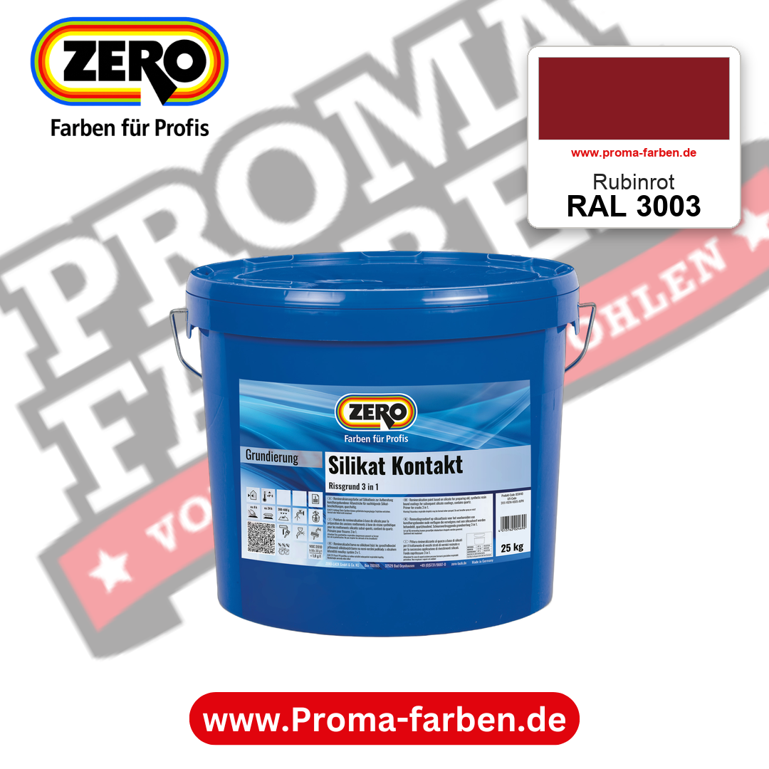 ZERO Sol-Silikatfarbe RAL 3003 Rubinrot – im ZERO-MiX-System, online kaufen bei Proma Farben