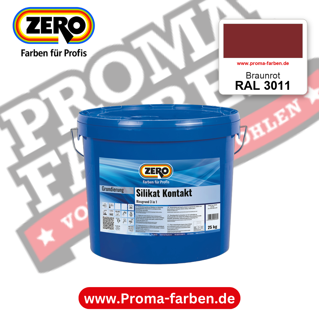 ZERO Sol-Silikatfarbe RAL 3011 Braunrot – im ZERO-MiX-System, online kaufen bei Proma Farben