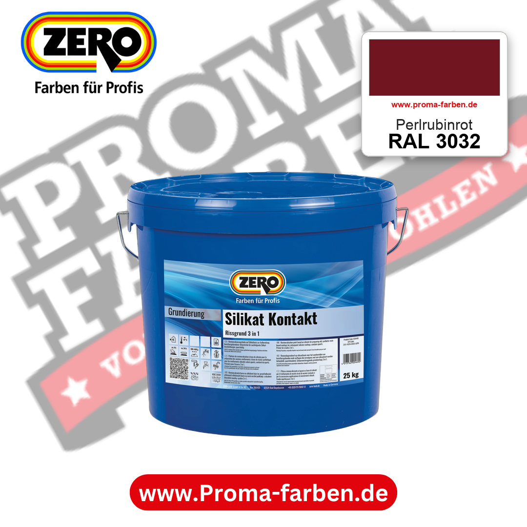 ZERO Sol-Silikatfarbe RAL 3032 Perlrubinrot – im ZERO-MiX-System, online kaufen bei Proma Farben