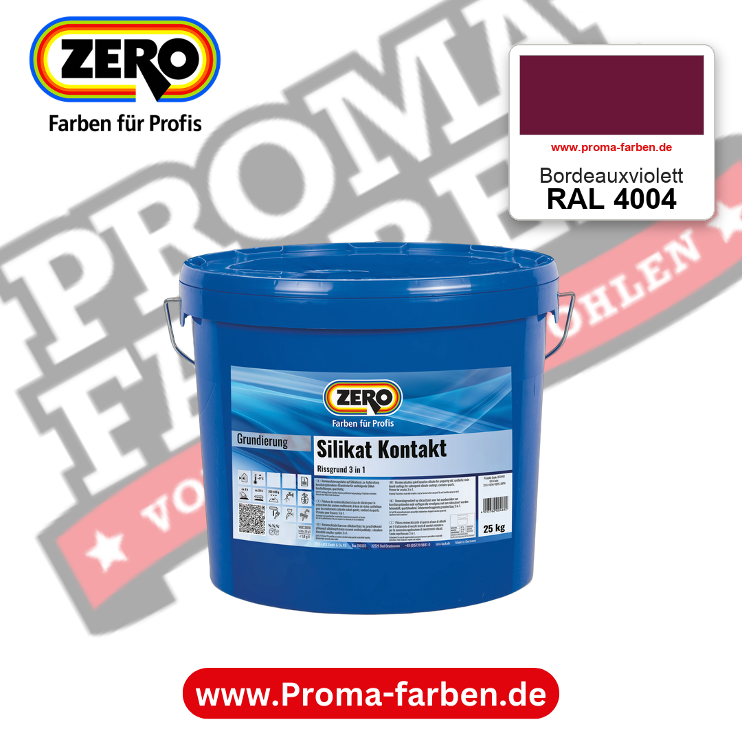 ZERO Sol-Silikatfarbe RAL 4004 Bordeauxviolett – im ZERO-MiX-System, online kaufen bei Proma Farben
