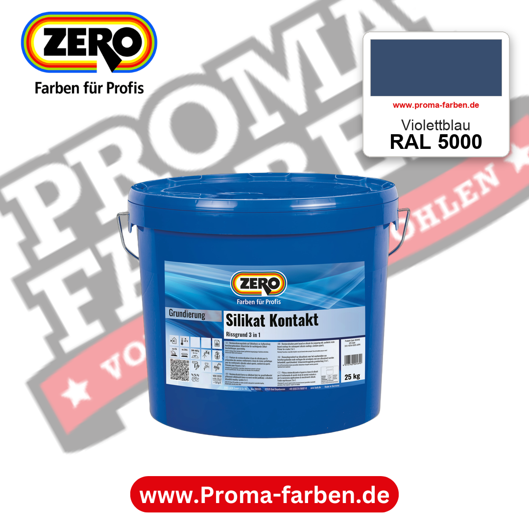 ZERO Sol-Silikatfarbe RAL 5000 Violettblau – im ZERO-MiX-System, online kaufen bei Proma Farben