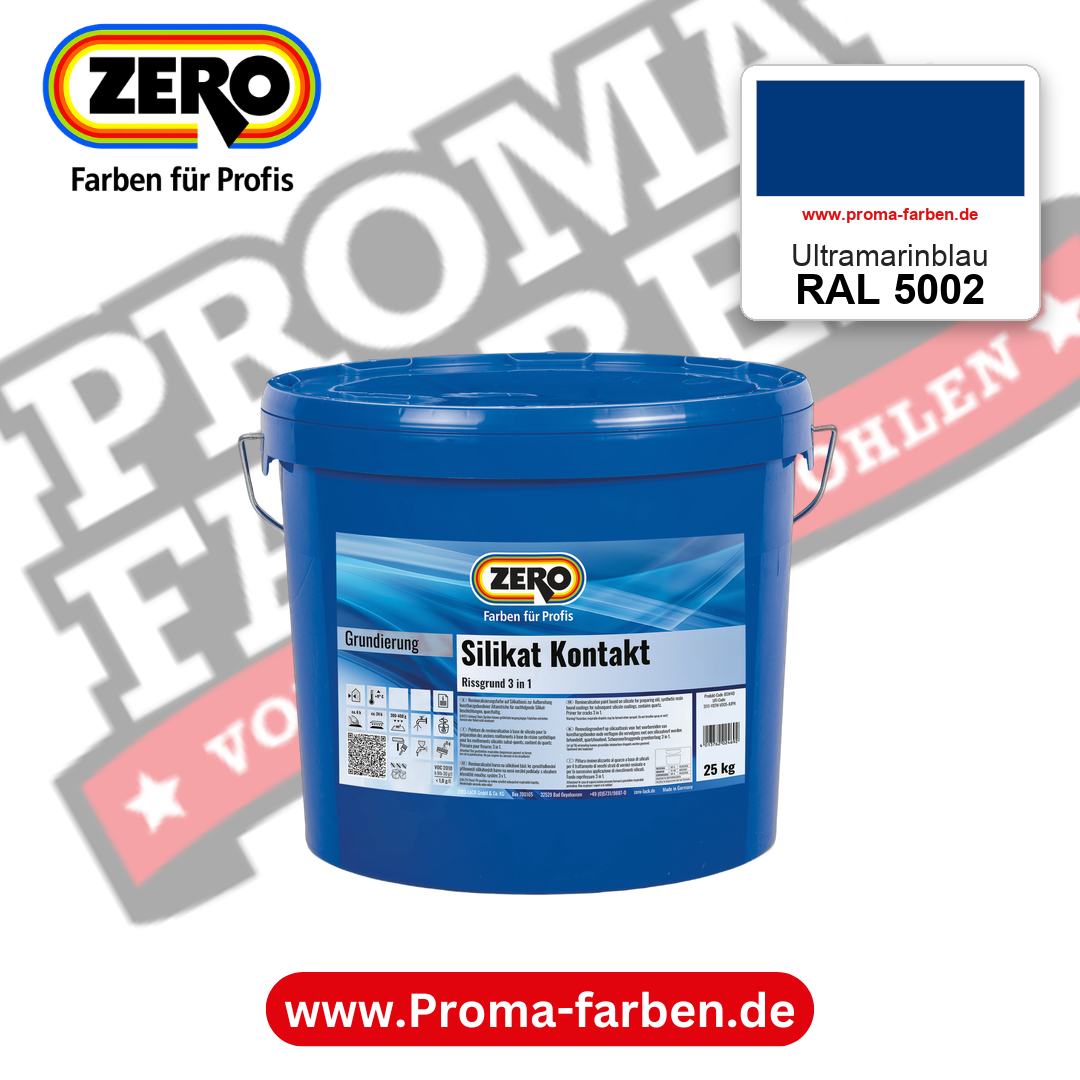 ZERO Sol-Silikatfarbe RAL 5002 Ultramarinblau – im ZERO-MiX-System, online kaufen bei Proma Farben