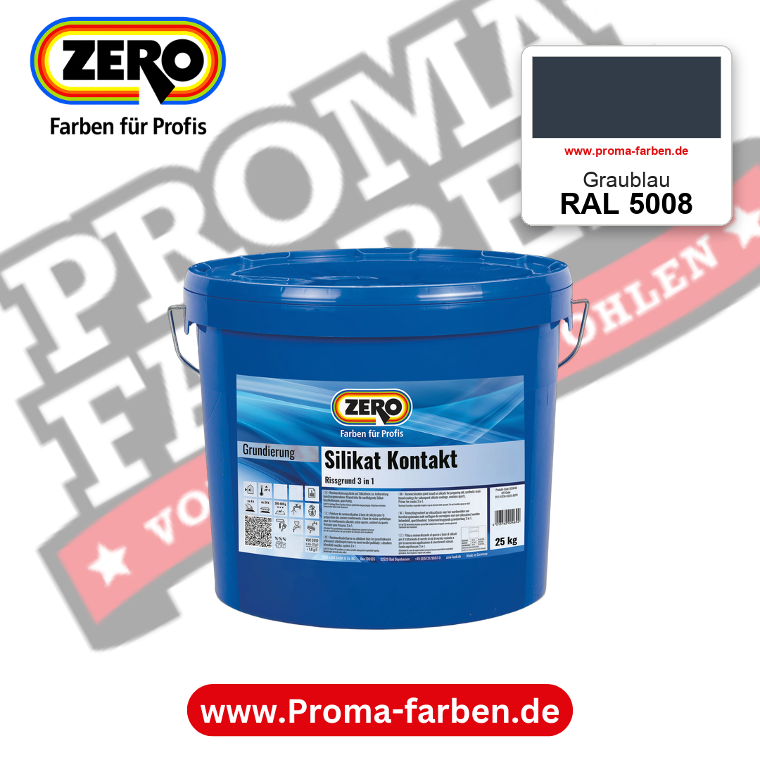 ZERO Sol-Silikatfarbe RAL 5008 Graublau – im ZERO-MiX-System, online kaufen bei Proma Farben