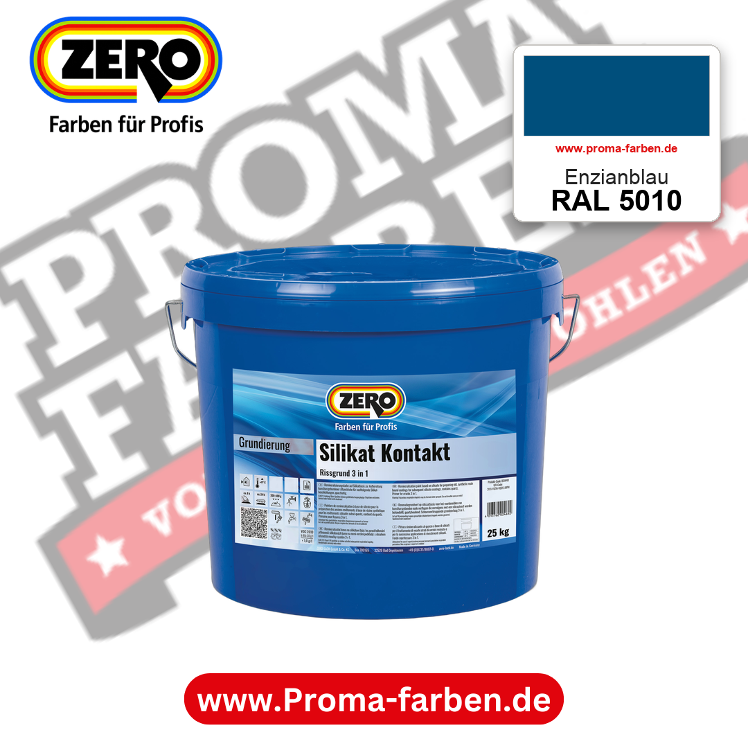 ZERO Sol-Silikatfarbe RAL 5010 Enzianblau – im ZERO-MiX-System, online kaufen bei Proma Farben