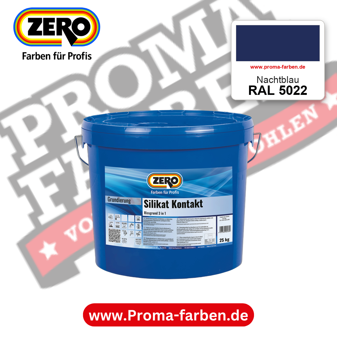ZERO Sol-Silikatfarbe RAL 5022 Nachtblau – im ZERO-MiX-System, online kaufen bei Proma Farben