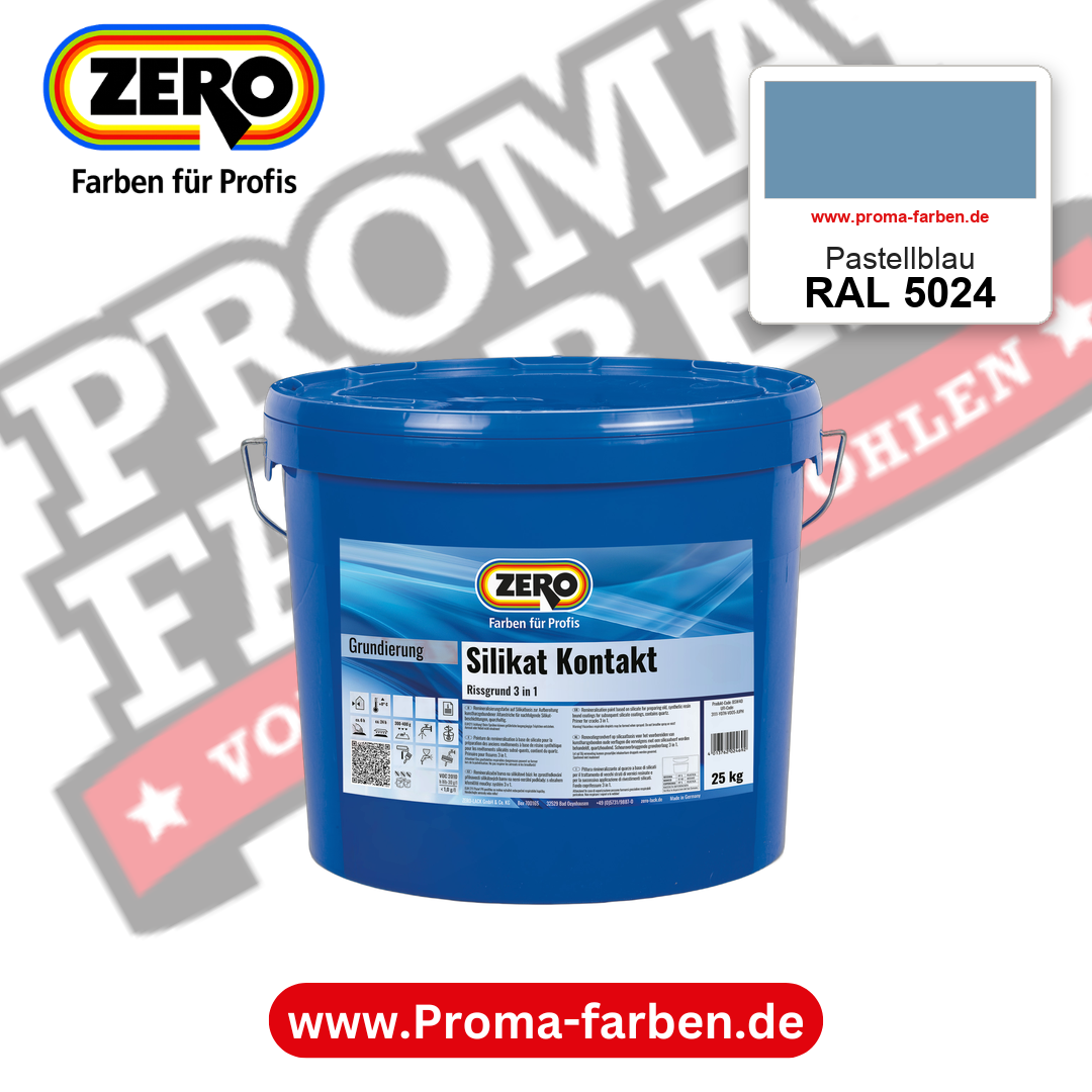 ZERO Sol-Silikatfarbe RAL 5024 Pastellblau – im ZERO-MiX-System, online kaufen bei Proma Farben