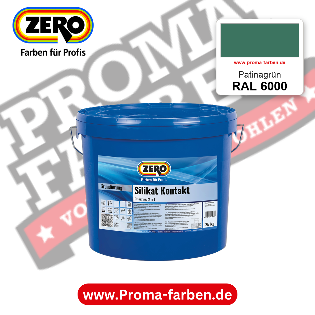 ZERO Sol-Silikatfarbe RAL 6000 Patinagrün – im ZERO-MiX-System, online kaufen bei Proma Farben